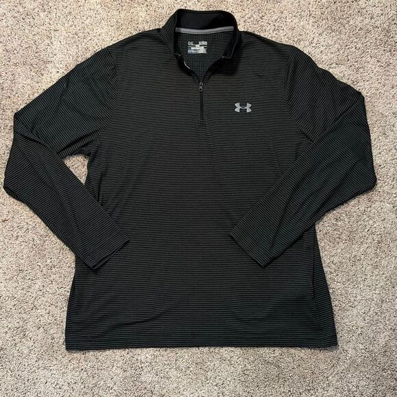 Under Armour Cold Gear Black Gray Long Sleeve 1/4 Zip XL - Picture 2 of 7